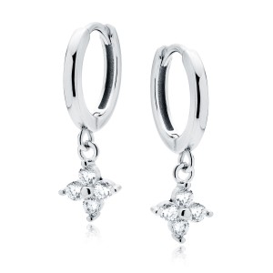 Cercei rotunzi argint Ø13 mm cu pietre DiAmanti Z1995DER_W-DIA (Argint 925‰ 2,2 g.)